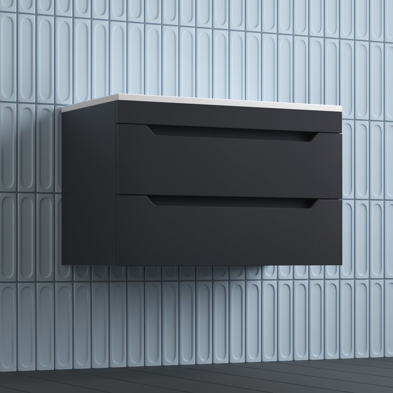 Тумба под раковину без столешницы Style Line Остин 80 подвесная, графит эмаль plus