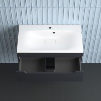 Тумба под раковину без столешницы Style Line Остин 80 подвесная, графит эмаль plus