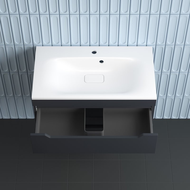 Тумба под раковину без столешницы Style Line Остин 80 подвесная, графит эмаль plus