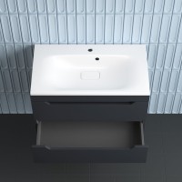 Тумба под раковину без столешницы Style Line Остин 80 подвесная, графит эмаль plus