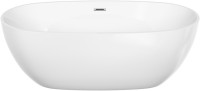 Акриловая ванна Sancos Flo FB02 170x80 см, отдельностоящая, белая, овальная, с каркасом, со сливом-переливом