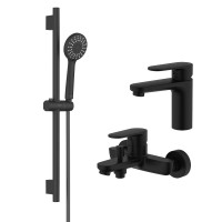 Комплект для ванной AQUATEK Ника AQ1830MB 3 в 1, черный матовый