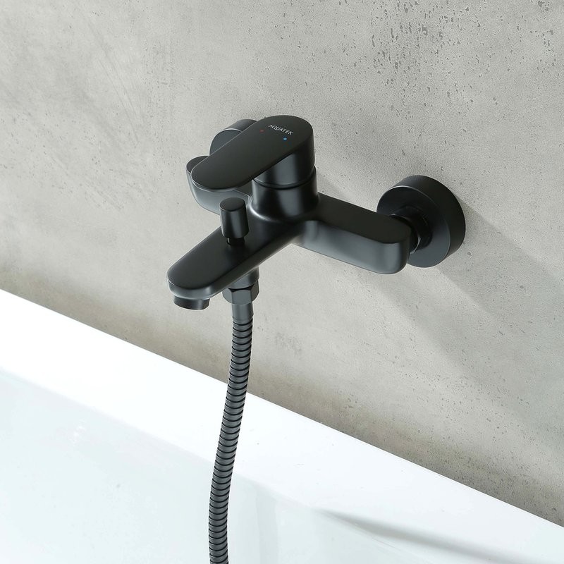 Комплект для ванной AQUATEK Ника AQ1830MB 3 в 1, черный матовый