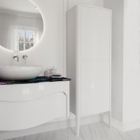 Шкаф-пенал для ванной Belux Анжело П 60 напольный, глянцевый белый