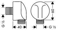 Шланговое подключение Hansgrohe FixFit E 27454140 шлифованная бронза Шланговое подключение Hansgrohe FixFit E 27454140 шлифованная бронза