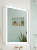 Зеркало-шкаф Alavann Rita 60х80 R с подсветкой, антизапотеватель, часы