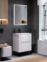 Зеркало-шкаф Alavann Rita 60х80 R с подсветкой, антизапотеватель, часы