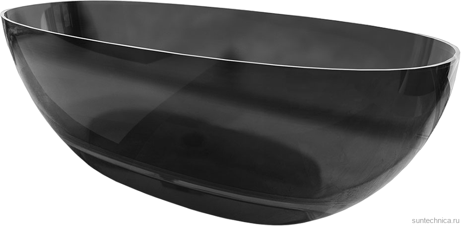 Акриловая ванна Vincea VBT-6T01B 170x75 см, отдельностоящая, черная, овальная, с донным клапаном