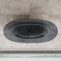 Акриловая ванна Vincea VBT-6T01B 170x75 см, отдельностоящая, черная, овальная, с донным клапаном