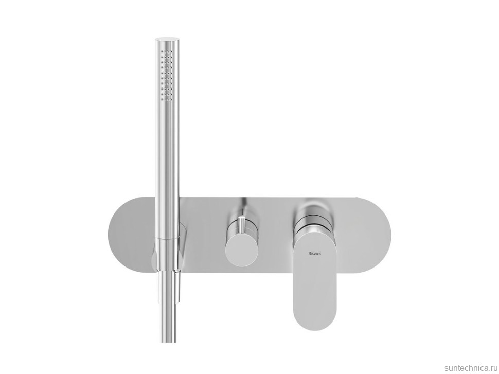 Встраиваемый смеситель для душа и ванны Ravak Eleganta EL 065.00CR.O2+S хром
