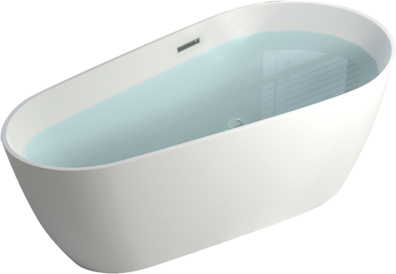 Акриловая ванна Ceruttispa Mimi 170x80 см, отдельностоящая, белая, овальная, с каркасом, со сливом-переливом