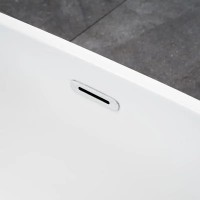 Акриловая ванна Ceruttispa Mimi 170x80 см, отдельностоящая, белая, овальная, с каркасом, со сливом-переливом