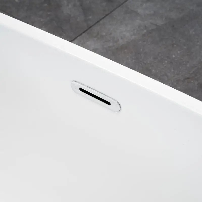 Акриловая ванна Ceruttispa Mimi 170x80 см, отдельностоящая, белая, овальная, с каркасом, со сливом-переливом