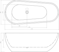Акриловая ванна Ceruttispa Mimi 170x80 см, отдельностоящая, белая, овальная, с каркасом, со сливом-переливом