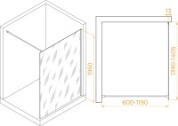 Душевая перегородка RGW Walk In WA-010G 140x195 см, профиль матовое золото, стекло прозрачное