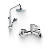 Душевой комплект Смеситель VitrA Minimax S A41994EXP + Стойка System Rain A45597EXP