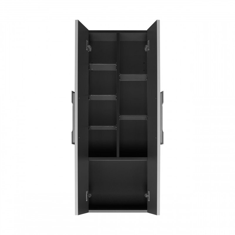 Шкаф-пенал для ванной AQUATON Ар-Деко 40 2 дверцы, серый кобальт