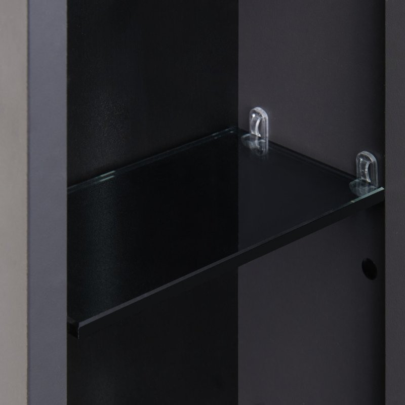 Шкаф-пенал для ванной AQUATON Ар-Деко 40 2 дверцы, серый кобальт