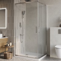 Душевой уголок BelBagno Luce AH-2-100/80-C-Cr 100x80, профиль хром, стекло прозрачное