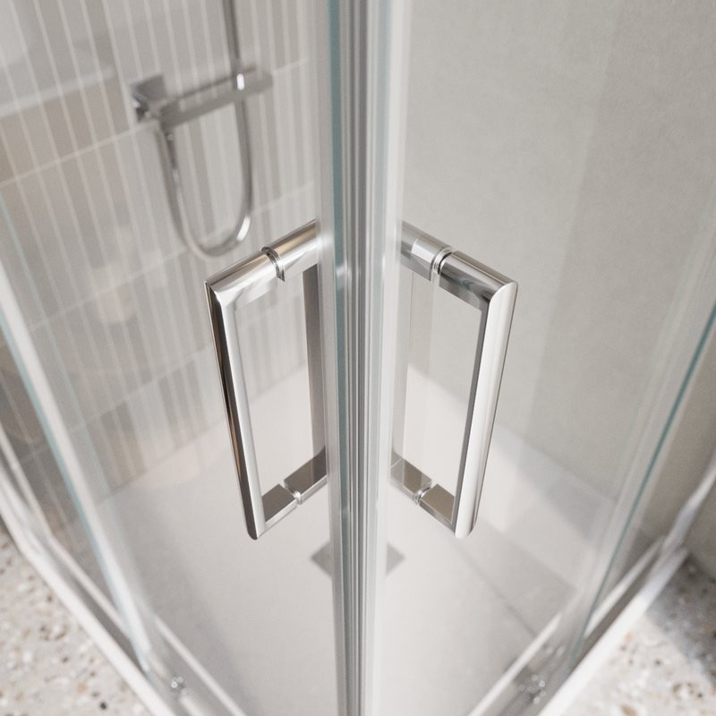 Душевой уголок BelBagno Luce AH-2-100/80-C-Cr 100x80, профиль хром, стекло прозрачное
