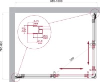 Душевой уголок BelBagno Luce AH-2-100/80-C-Cr 100x80, профиль хром, стекло прозрачное