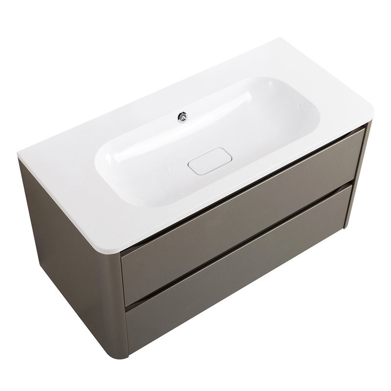 Тумба с раковиной Cezares Relax 100 подвесная, 2 ящика, сатин