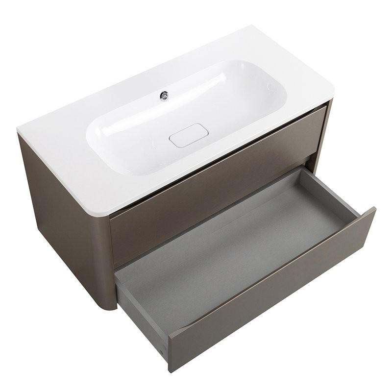 Тумба с раковиной Cezares Relax 100 подвесная, 2 ящика, сатин