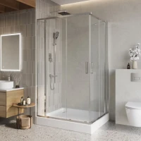 Душевой уголок BelBagno Luce AH-22-130/110-C-Cr профиль хром, стекло прозрачное