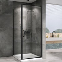 Душевой уголок Abber Sonnenstrand AG04100B-S100B 100x100, профиль черный, стекло прозрачное