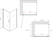 Душевой уголок Abber Sonnenstrand AG04100B-S100B 100x100, профиль черный, стекло прозрачное