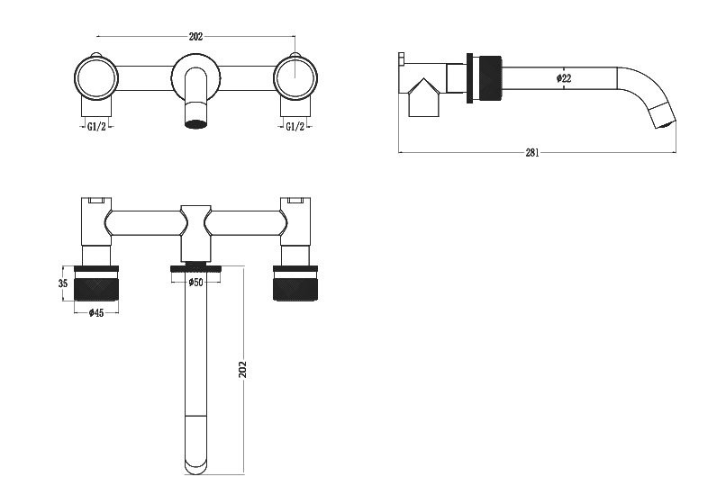 Смеситель для раковины Boheme Stick diamond 152-2-CB С ВНУТРЕННЕЙ ЧАСТЬЮ, copper brushed