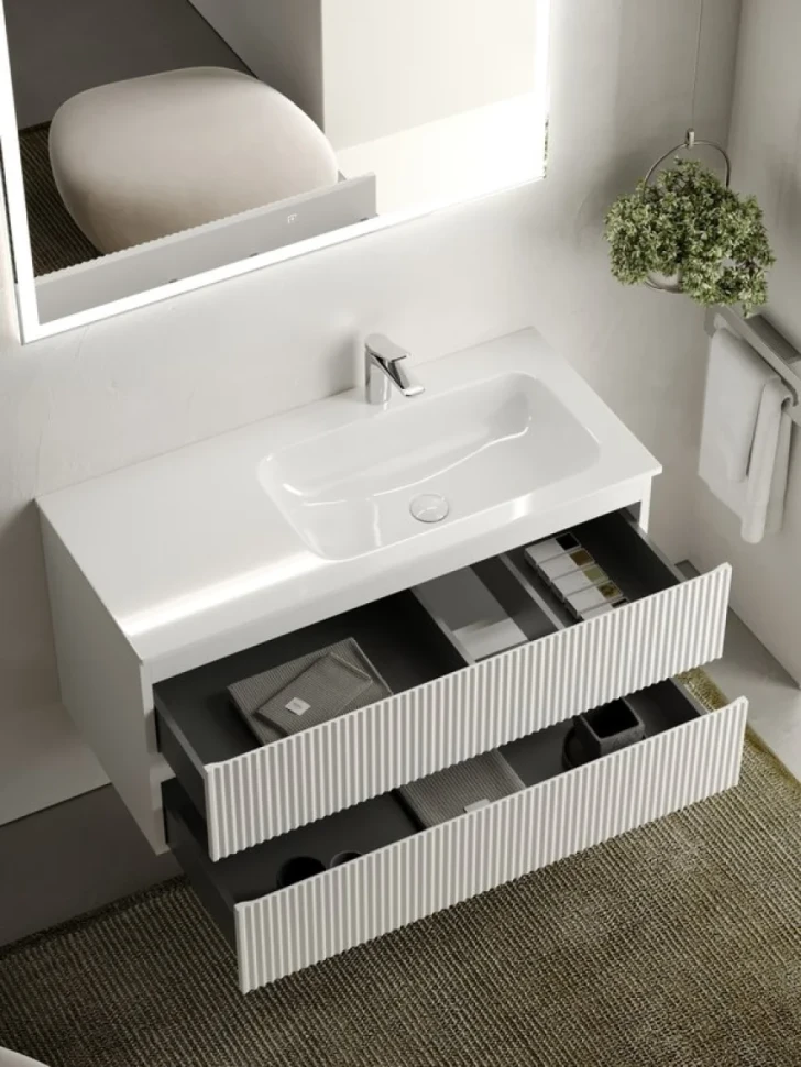 Мебель для ванной комнаты Sancos Snob R 100 см, R, bianco