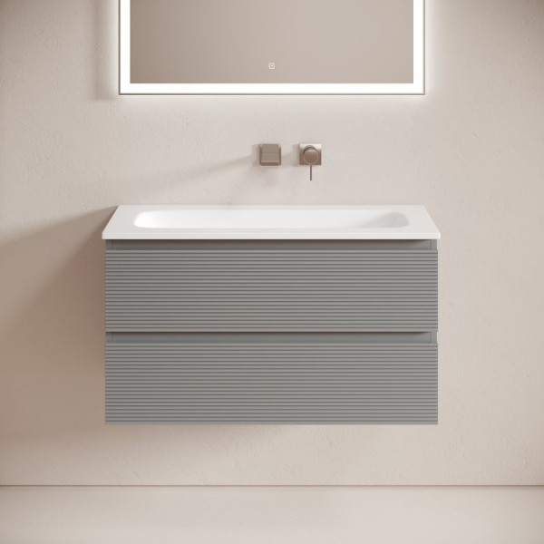 Тумба с раковиной Sancos Folk 90 подвесная, ergraut soft, раковина СN7019wx