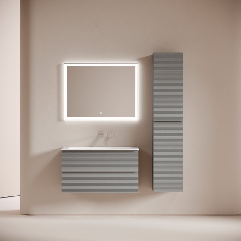 Тумба с раковиной Sancos Folk 90 подвесная, ergraut soft, раковина СN7019wx