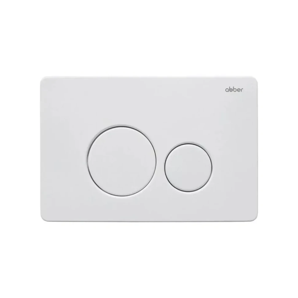 Кнопка смыва для унитаза Abber AC0121MW нержавеющая сталь, цвет матовый белый