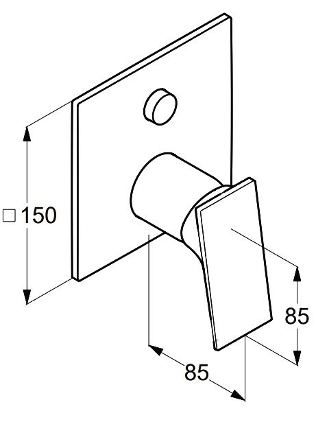Встраиваемый смеситель для душа и ванны Kludi Decus 54759N275 оружейная сталь PVD