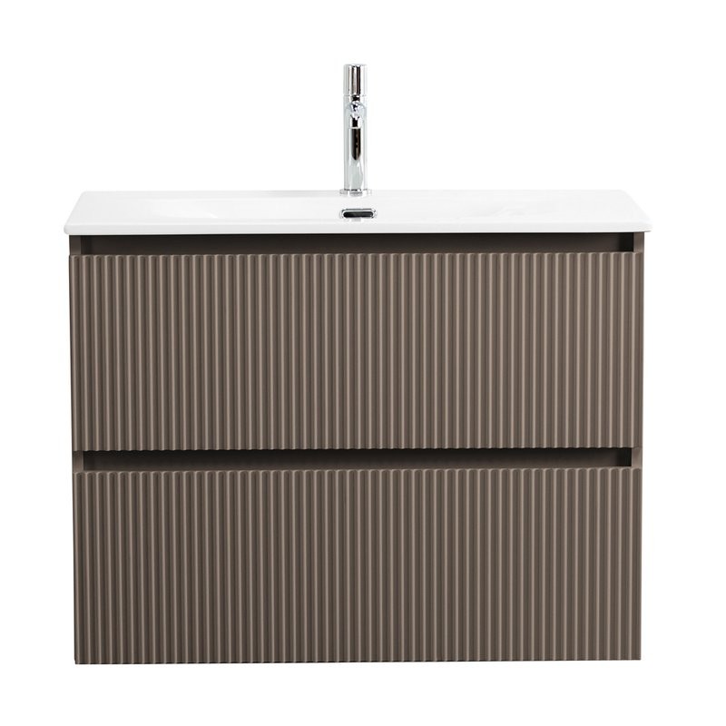 Тумба с раковиной BelBagno Uno 90 подвесная, 2 ящика, матовая бежевая