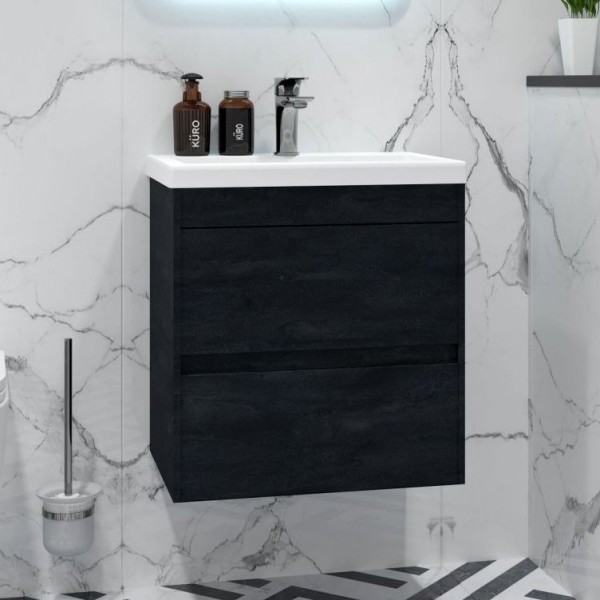 Тумба с раковиной Art&Max Family-M 40 подвесная, hard coal