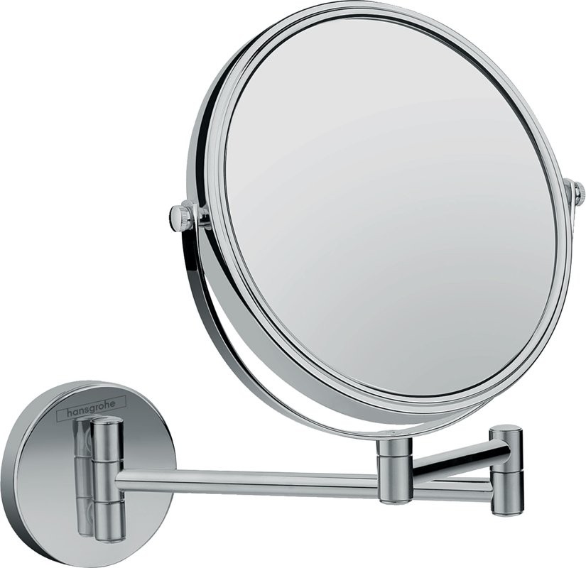 Косметическое зеркало Hansgrohe Logis Universal без подсветки, двухстороннее, телескопическое, поворотное, хром