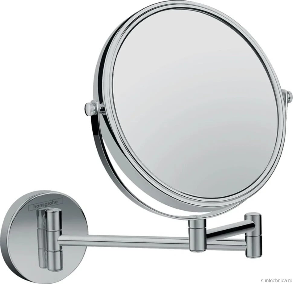 Косметическое зеркало Hansgrohe Logis Universal без подсветки, двухстороннее, телескопическое, поворотное, хром
