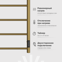 Полотенцесушитель электрический EWRIKA Сафо PN 80x50, бронза