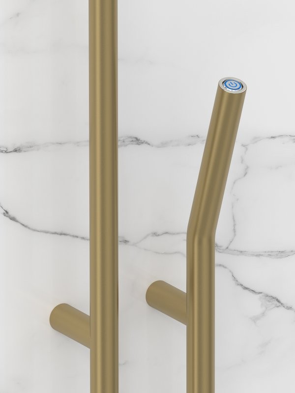 Полотенцесушитель электрический Сунержа Локон 022-0887-1612 160x10 см, подключение справа, скрытое подключение справа, матовая шампань, I-образный