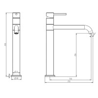 Смеситель для раковины Caprigo Don 53-524-ner матовый черный Смеситель для раковины Caprigo Don 53-524-ner матовый черный