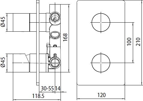 Встраиваемый смеситель для душа и ванны Bossini OKI Z00004.030 хром