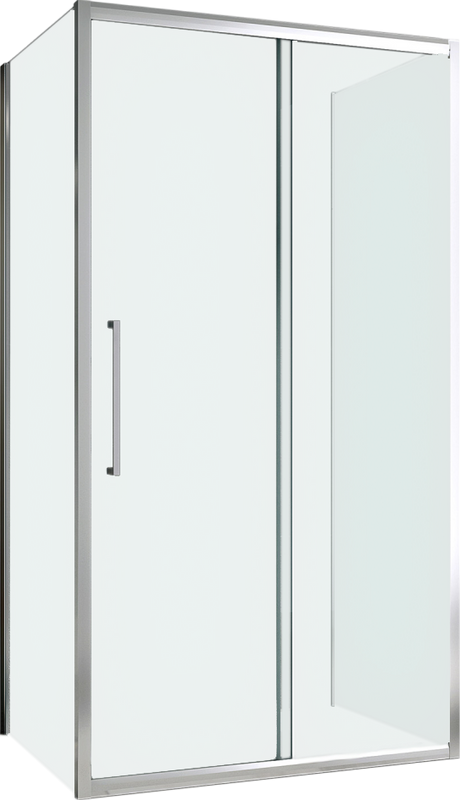 Душевой уголок Abber Schwarzer Diamant AG30100H-S70-S70 100x70, профиль хром, стекло прозрачное