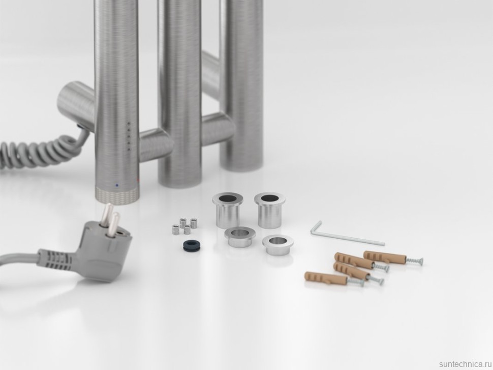 Полотенцесушитель электрический Сунержа Терция 4.0 071-0884-1206 120x15 см, подключение слева, скрытое подключение слева, сатин, I-образный