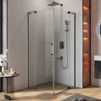 Душевой уголок Cezares Slider A 2 80/90 C GM профиль оружейная сталь, стекло прозрачное
