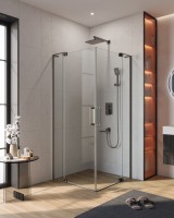 Душевой уголок Cezares Slider A 2 80/90 C GM профиль оружейная сталь, стекло прозрачное