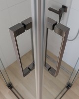 Душевой уголок Cezares Slider A 2 80/90 C GM профиль оружейная сталь, стекло прозрачное