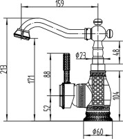 Смеситель для раковины Zorg Antic A 314U-BR